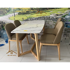 Bộ bàn ăn 4 ghế  mặt đá cao cấp  ( 1m4)