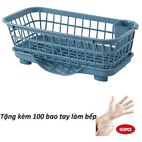 Mua Rổ úp chén có khay hứng nước + tặng kèm 100 bao tay làm bếp