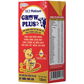 Thùng sữa công thức pha sẵn UC2 GROW PLUS 180ml dành cho trẻ thấp còi -