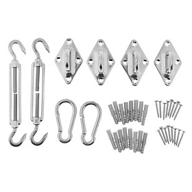 2X Tensioners + 2X Climbing Buckles + 16X Expansion Screws + 16X Screws + 4X Swage Stud Ends Stainless Steel Cable Railing Kit