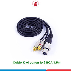 Dây canon âm ra 2 AV hoa sen Kiwi, dây audio lõi đồng, dây tín hiệu từ vang xuống sub, hàng chính hãng