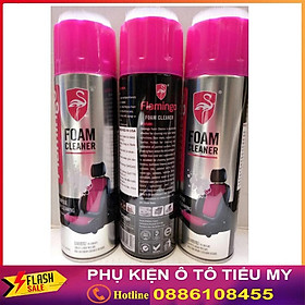 Hình ảnh Bình xịt bọt vệ sinh đồ da Flamingo F002 làm sạch ghế da 650ml, chai xịt bọt vệ sinh nội thất ô tô