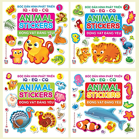 Combo 4 Cuốn Bóc Dán Hình Động vật đáng yêu - Animal Stickers