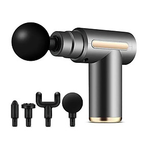 Máy massage cầm tay mini - Súng massage cầm tay đấm lưng mát xa trị liệu cổ vai gáy 4 đầu 6 chế độ, hàng tốt