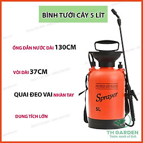 Bình Tưới Cây 5L Cao Cấp TH Garden - Bình Xịt Nước Tưới Cây Cảnh, Cây Hoa - Bình Phun Sương Cỡ Lớn 5 Lít