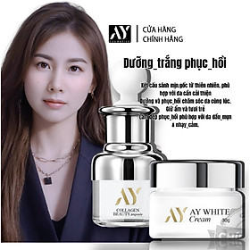 Combo dưỡng trắng tinh chất alpha arbutin ,b5 AY WHTE cream 30g cấp nước dưỡng ẩm AY COSMETICS