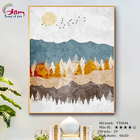 Mua Tranh tự tô màu sơn dầu số hóa trừu tượng - Mã TT0644 Đàn chim di trú trên sa mạc