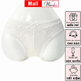 Quần lót nữ cao cấp Wannabe QLR10 chất lưới phối ren hoa xinh xắn ôm 3/4 mông