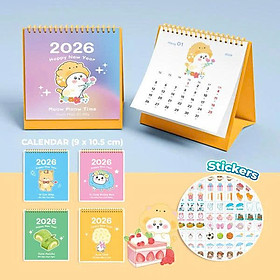 Lịch Để Bàn Mini 2026 ( 9x10.5 cm) - Nhiều Mẫu