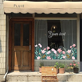 Mua Hình dán flower aesthetic trang trí gương  tường cửa hàng cute 16