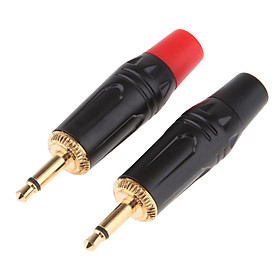 2x 3.5mm Mono Male Repair Headphone Audio Solder Jack Plug