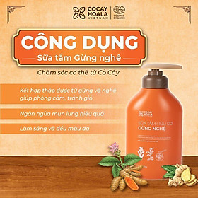 Combo 3 chai Sữa tắm thảo dược hữu cơ Gừng Nghệ Cỏ Cây Hoa Lá - Chiết Xuất Từ 7 Loại Thảo Dược Quý - Phòng Cảm, Tránh Gió, Dưỡng Da - Cho Con Cho Mẹ, Cho Đại Gia Đình, chai 500gr