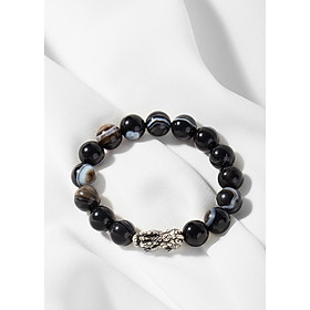 Vòng mã não mắt rồng phối tỳ hưu bạc Ngọc Quý Gemstones