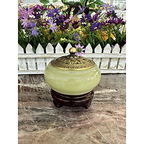 Mua Lư xông trầm hương  hủ đỉnh đốt nhang  trầm hương đá ngọc Onyx - Cao 10 cm