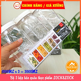 Mua Bộ 3 hộp bảo quản thực phẩm Locknlock HTE530S3 750ml HTE531S3 1000ml HTE532S3 1300ml