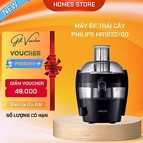 Mua Máy Ép Trái Cây PHILIPS HR1832/00 Cao Cấp Nhập Khẩu Đức Không Kén Loại Trái Ép Kiệt 99% Dung Tích 500 ML Công Suất 500W - Hàng Nhập Khẩu