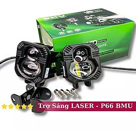 Đèn Trợ Sáng Bi Cầu BMU P66 55W/12.24V/DC lắp ô tô xe máy Sáng 2 Màu có trợ Pha Laser