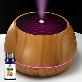 Combo máy khuếch tán/ máy xông tinh dầu Lorganic dung tích lớn 1000ml FX2048 - có tích hợp loa bluetooth+ tinh dầu bưởi chùm Lorganic (10ml) LGN0363/ Thích hợp xông phòng 15-40m2.