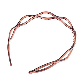 Handmade Hair Band Hollow Wave Hair Hoop Headband Hair Accessory Brown