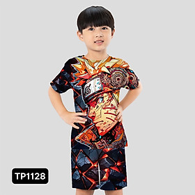 Quần áo bé trai thun lạnh in 3D hình Songoku & Naruto Kunkun Kid TP1044-1049-1059-1128 size đại từ 10-60kg