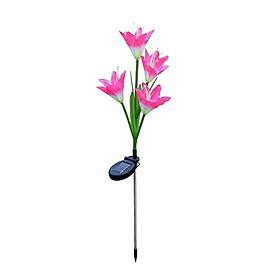 Solar Power LED Light Deep Pink Lily Flower Stake Lamp for Garden Lawn Yard
