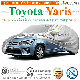 Bạt che phủ xe ô tô Toyota Yaris 3 lớp cao cấp