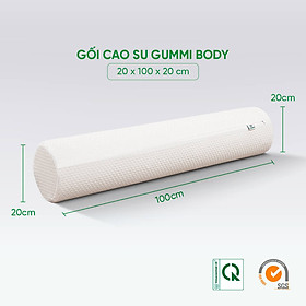 Gối ôm Cao su cao cấp Gummi Body 20x100cm 100% cao su thiên nhiên kháng khuẩn khử mùi