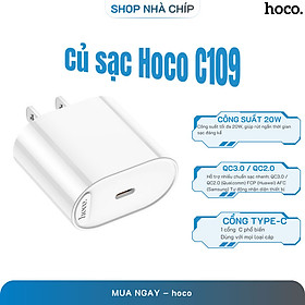 Bộ sạc nhanh kèm dây Hoco C109 thiết kế nhỏ gọn - Hàng Chính Hãng