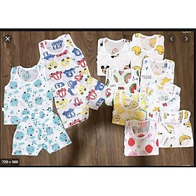 Combo 5 bộ 3 lỗ sát nách cotton giấy thông hơi cho bé đến 0-15 tháng tuổi