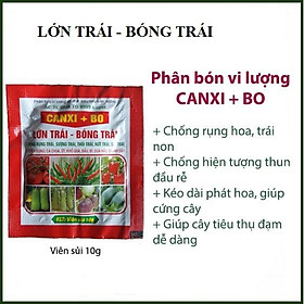 20 gói Phân bón Canxi-Bo viên sủi 10g -giúp lớn trái, bóng trái, chống rụng trái nứt trái