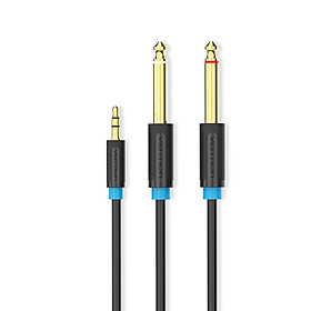 VENTION 3.5mm to Dual 6.5mm Audio Cable 3.5mm Male AUX to 6.35mm Splitter with Left and Right Soundtrack Switch for