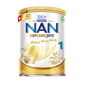 Sữa Bột Nestlé NAN SupremePro 1 lon 400g với 5HMO & đạm Gentle Optipro nhập khẩu nguyên lon từ Đức