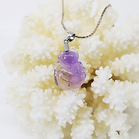 Hồ Ly Ôm Hoa Thạch Anh Tím Thiên Nhiên