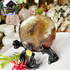 Mua Đá mã não để bàn đế hình cành mai đánh bóng mang vẻ đẹp thanh tao và sang trọng giúp lan tỏa năng lượng tích cực DMN86 nặng 440gr kích thước 12.5x8 (cm)