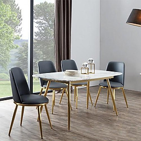 Mua Bộ bàn ghế ăn mặt đá cẩm thạch nhân tạo chân sắt mạ vàng