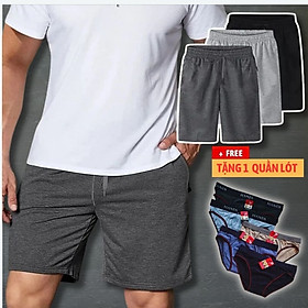 Combo 2 Quần shorts thể thao nam dạng sọt sport đùi chất thun lạnh 4 chiều cao cấp phù hợp tập gym hay mặc nhà màu trắng và đen DUI-P101 - tặng 1 khẩu trang chống nắng