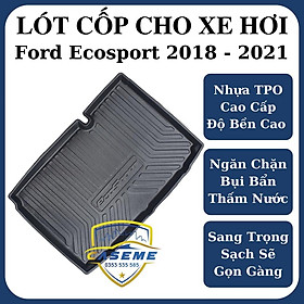 Lót cốp dành cho xe Ford Ecosport 2018 - 2021 không mùi, chất liệu TPO cao cấp