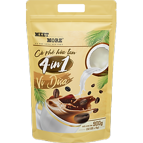 Cà phê dừa hòa tan Meet More 900g (Bịch 50 Gói)