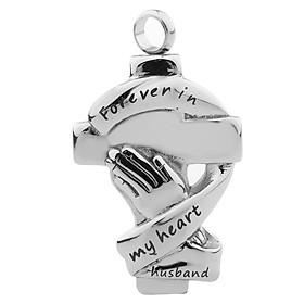 Stainless Steel Cross Ash Urn Pendant Memorial Cremation Jewelry