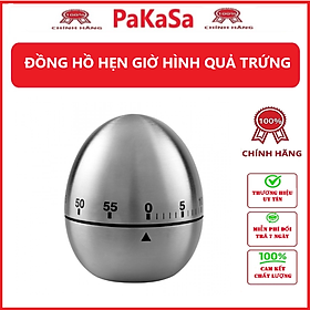 Đồng hồ hẹn giờ hình quả trứng vỏ inox sang trọng - Hàng chính hãng 