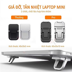 Mua Giá đỡ giá kê tản nhiệt laptop mini siêu mỏng gấp gọn bằng kim loại 2 nấc điều chỉnh- Hàng chính hãng