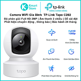 Camera WiFi An Ninh Cho Gia Đình TP-Link Tapo C202 | Độ phân giải 1080P , Quay 360º | Đàm thoại 2 chiều | Bảo hành 24 tháng | Hàng Chính Hãng