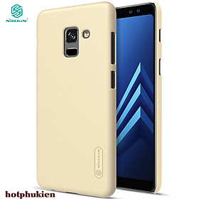 Ốp lưng sần cho Samsung Galaxy A8 Plus 2018 hiệu nillkin mặt lưng nhung mịn, chống sốc cực tốt - Hàng nhập khẩu