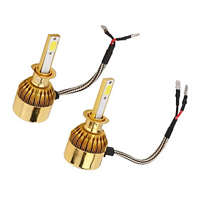 2 Pieces C9 H1 60W LED High Low Beams Headlights 6000K Super Bright White