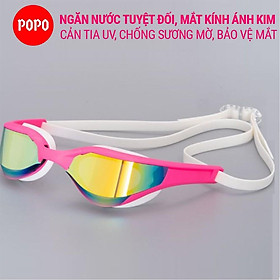 Kính bơi người lớn POPO 710, mắt tráng gương cho thi đấu chuyên nghiệp cản tia UV, chống sương mờ
