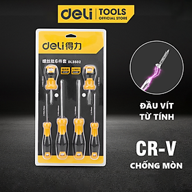 Mua Bộ Tua Vít Deli 6 Chiếc Cao Cấp Chính Hãng - Chất Liệu Siêu Bền  Chống Mòn  Gỉ  Tay Cầm Chống Trơn Trượt - DL3502
