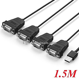 Mua Cáp chuyển đổi USB 2.0 sang 4 đầu COM RS232 đực chuẩn DB9 dài 1.5m UGREEN US229 30770 - Hàng chính hãng
