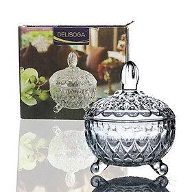 Mua (ẢNH THẬT 100%)  Thố Mứt Thủy Tinh Pha Lê Cực Đẹp Sáng Bóng ( 12.5 x 15cm )