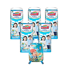 Tã quần Goon Premium - 5 bịch tặng vali kéo cho bé