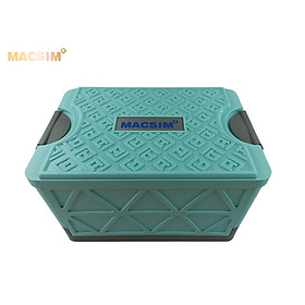 Hộp đựng đồ xếp gọn 55 lít kích thước 50cm x 34,5cm x 31cm - hộp đựng đồ trong cốp ô tô nhãn hiệu Macsim chất liệu PP cao cấp màu xanh bạc hà-cam-xanh lá